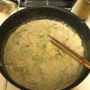 白菜と明太子のクリーム煮